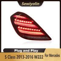 สำหรับ Benz S Class 2013-2016 W222อุปกรณ์เสริมรถยนต์ภาพเคลื่อนไหวไฟท้าย LED หลอดไฟท้ายสัญญาณดีอาร์แอลด้านหลังปลั๊กแอนด์เพลย์ยานยนต์