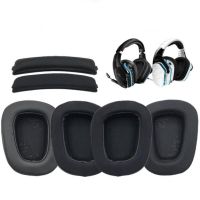 Foam Ear Pads,Protein Leather Headphone Replacement ,Ear Cushions Headbands for Logitech G633 G933 G933S Gaming Headset Earpads