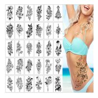 30pcs/set Tatuajes Temporales Sexy Flower Fake Temporary Tattoos Stickers Waterproof Faux Tatouage Temporaire Femme Arte Women