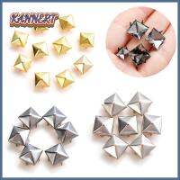 KANNERT 100pcs 6/8/10/12mm พังค์ เสื้อผ้า/กระเป๋า/รองเท้า หัตถกรรมเครื่องหนัง ปุ่มผ้า โฟร์คลอว์ เล็บแข็ง สายรัดสายรัด สแควร์สไปค์