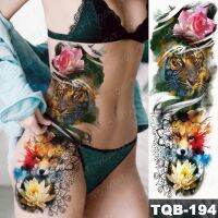 Waterproof Temporary Tattoo Sticker Tiger Fox Alice in Wonderland Flash Tatto Man Color Body Art Large Fake Sleeve Tatoo Woman