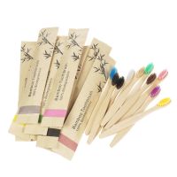 20Pcs Childrens Colorful Toothbrush Natural Bamboo Tooth Brush Set Soft Bristle Charcoal Teeth Eco Bamboo Toothbrushes Dental O