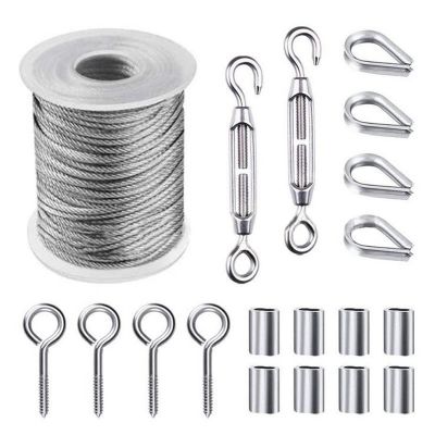 【CW】 15 Wire Rope Soft Cable 2mm Hanging Set for Tent Curtain Clothesline