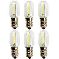 [Super bright bulb] 6ชิ้น220โวลต์ T20 1วัตต์เอดิสันหลอดไฟ LED E14ท่อเส้นใยหลอดไฟแก้ววอร์มไวท์ตู้เย็นแขวนเกลือโคมไฟ