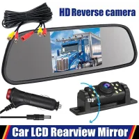 【ซินซู?กล้องถ่ายรูปชุดสำรองข้อมูลมุมข้างหลัง5 "จอ LCD HD 9LED จอดรถกล้องการมองเห็นได้ในเวลากลางคืนกันน้ำ IP68ระบบควบคุม