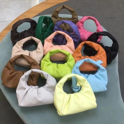 Personalized Soft Leather Pouch Women Cloud Bag New Small Handbag Fashion Hand Purse Clutch Bag Dumpling Shoulder Bag