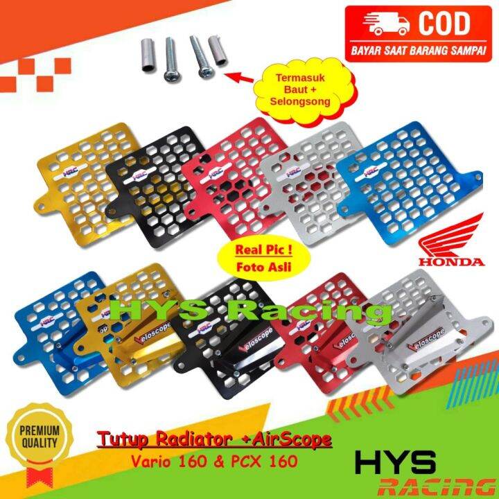 Hyc Cover Tutup Radiator Pcx Vario Abs Cbs Besi Cnc Airscope Dapat Baut Lazada Indonesia