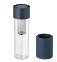 Travel mug, clear glass/silicone0.5 l