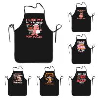 Funny Pig Grilling Master Aprons Men Women Kitchen Chef I Like My Butt Rubbed Tablier Cuisine for Cooking Baking Gardening