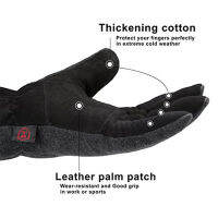 Winter Gloves Deerskin Leather Water-Resistant Windproof Insulated Work Glove for Driving Cycling Hiking Snow Skiing