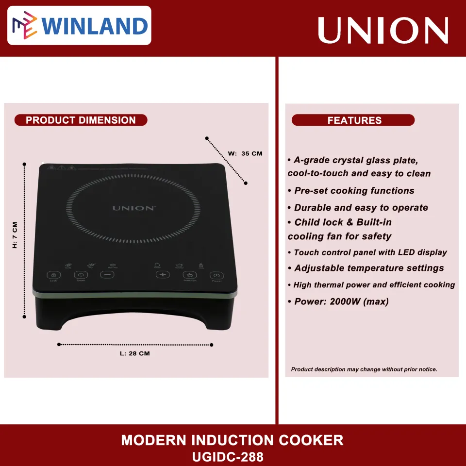 union ugidc 288 induction cooker