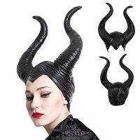 [คลังสินค้าพร้อม] ผู้หญิง Maleficent คริสตจักรแตรฮาโลวีนชุดหมวกเด็กราชินีชั่วร้าย Horns ชุดคอสเพลย์ผู้หญิง