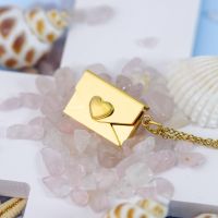 ✵  Envelope Pendant Necklace Custom Jewelry Valentines Day for Girlfriend