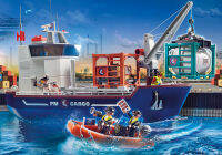 Playmobil 70769 Cargo Cargo Ship with Boat คาร์โก้ เรือบรรทุกสินค้าพร้อมเรือศุลกากร