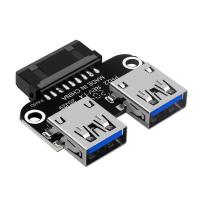 20Pin to Dual USB3.0 Adapter Connverter Desktop Motherboard 19 Pin/20P Header to 2 Ports USB A Female Connector