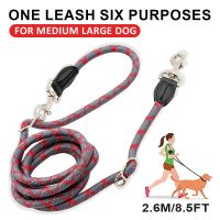 Dog Training Leash Reflective Double Head Adjustable Pet for Medium Large Dog Straps Running Free Hands Nylon Rope Walks for Pet Leashes