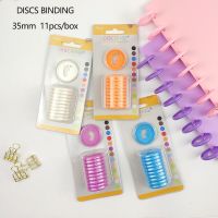 11pcs/box Mushroom Hole Binding Discs Binder Discbound Disc Ring Notebook Binder 35mm DIY 360 Degree Foldable Office Accessories