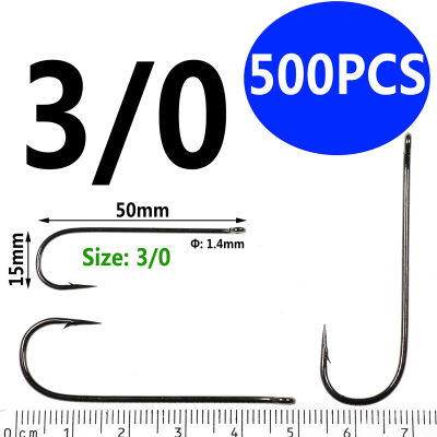 Bimoo 500PCS Aberdeen Long Shank Fish Hook Saltwater Fresh Water Hooks Sabiki Rig Streamer Fly Hook Size 10 4 2 20 Wholesale