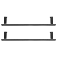 Over the Door Towel Rack, Kitchen Towel Holder, over Cabinet Towel Bar, Matte Black 2 Pack,for Hand, Dish, Tea Towels