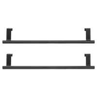 Over the Door Towel Rack, Kitchen Towel Holder, over Cabinet Towel Bar, Matte Black 2 Pack,for Hand, Dish, Tea Towels