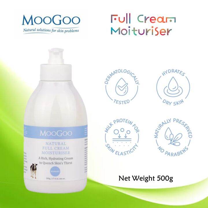 MooGoo Full Cream Moisturiser 500g Lazada