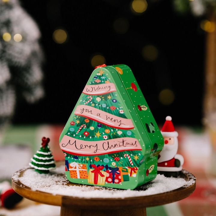 okdeals-อุปกรณ์ตกแต่งบ้านในบ้านของตกแต่งคริสต์มาสกล่องลูกอมโถเก็บของกล่องของขวัญคริสต์มาสกล่องดีบุก