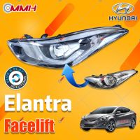 Hyundai Elantra ไฟหน้าปรับโฉมไฟหน้ารถ Xeon LED ไฟหน้าสำหรับ ไฟหน้า โคมไฟหน้า ไฟหน้า​โปรเจค​เตอร์​ โคมไฟหรถยนต์ เลนส์กระจก headlamp headlight front light lens