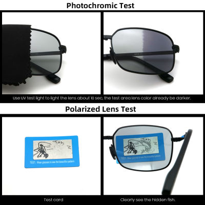 VIVIBEE Men Fold Photochromic Sunglasses with Polarized Lens Rectangle Folding Metal Male Sun Glasses 2021 Trending Products