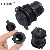 KEBETEME อะแดปเตอร์ชาร์จมอเตอร์12V,อะแดปเตอร์ชาร์จไฟที่จุดบุหรี่กันน้ำปลั๊กไฟที่จุดบุหรี่เสียบสำหรับรถจักรยานยนต์รถยนต์เรือรถแทรกเตอร์อุปกรณ์เสริมไม่ใช่ USB