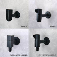 Matte Black สีสำเร็จรูปติดผนังเครื่องซักผ้า Tap Mop Pool Tap Outdoor Garden Faucet Solid Ss Tap Water Bib