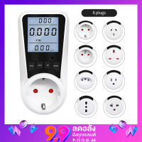 AC Power Meter Digital Wattmeter เครื่องทดสอบพลังงานการใช้ไฟฟ้าจอภาพซ็อกเก็ตกิโลวัตต์วัตต์แรงดันไฟฟ้าแบ็คไลท์ EU UK Plug