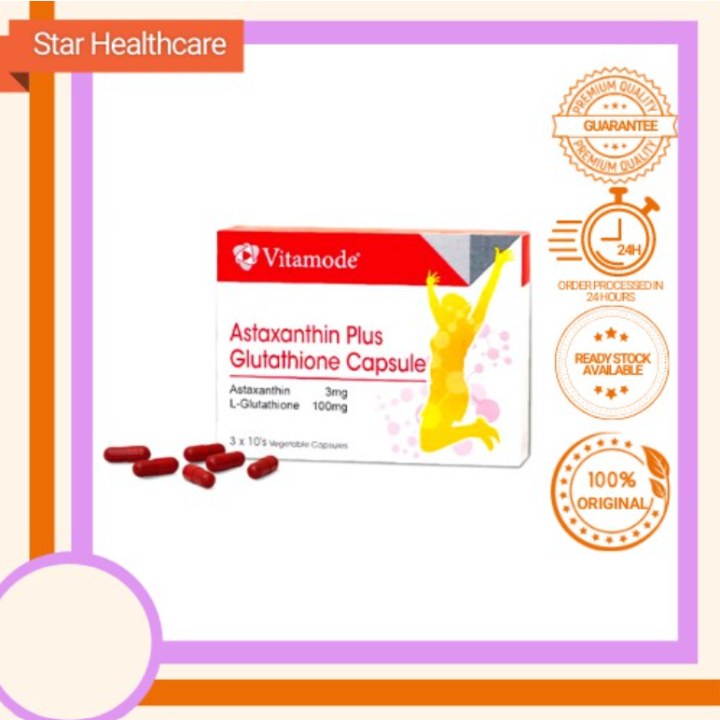 Vitamode Astaxanthin Plus Glutathione Capsules 10sx3 Lazada