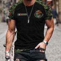 Mens T-Shirts Summer Mexico Flag 3D Print Casual Short Sleeve Unisex Haruku Tops tees Streetwear Oversized Mens Clothing top