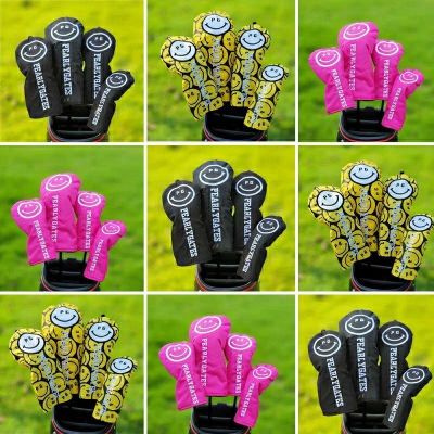 2023✗♞✈ Upset with PG smiling face wooden set of golf clubs set of rod head cartoon with push cue protective cap sets