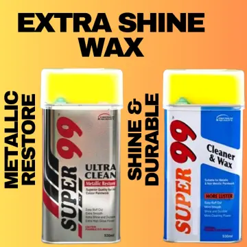 SUPER 99 ULTRA CLEAN CLEANER & WAX Extra Shine Smooth Paint Gloss Metallic  Restore Car Wash Polish Wax Kereta Soft 99