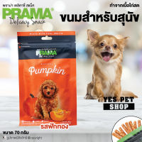 ขนมหมา PRAMA พราม่า อาหารว่าง ขนมขบเคี้ยว (รสฟักทอง) ขนาด 70 กรัม โดย Yes Pet Shop