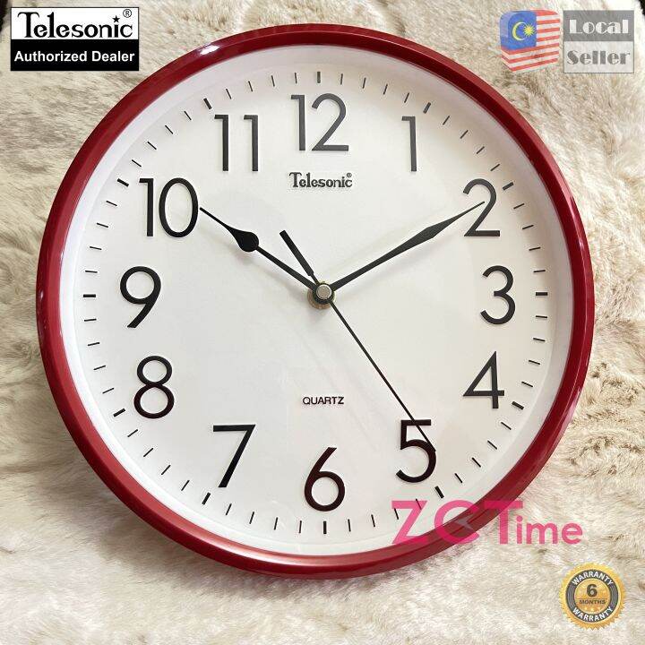[ZCTime] Telesonic Q3602 Simple Design Wall Clock come with RED , BROWN