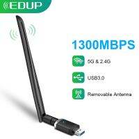 EDUP 1300Mbps อะแดปเตอร์ Wifi 2.4Ghz/5.8Ghz แถบคู่ USB 3.0อะแดปเตอร์การ์ดเน็ตเวิร์กไร้สายเครื่องส่งสัญญาณไวไฟสำหรับโน็คบุคตั้งโต๊ะชิ้น