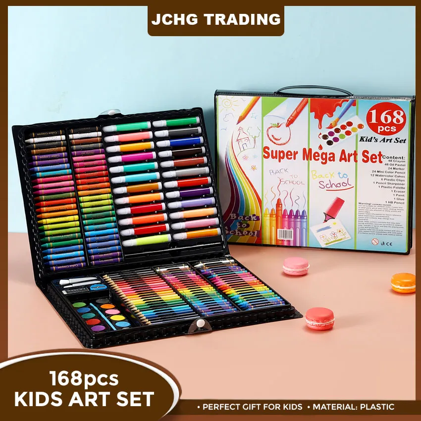 168Pcs Sets Kids Super Mega Art Coloring Set Crayons Oil Pastels Color  Pencils For Student Drawing & Painting