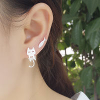 925 Sterling Silver Stud Cat Fish Earring for Women Gift Hypoallergenic Eardrop Fine Jewelry Studs Prevent Allergy Dangler