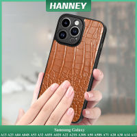 HANNEY สำหรับ Samsung Galaxy A13 A23 A04 A04S A53 A32 A03S A02S A22 A21S A30S A50 A50S A71 A20 A30 A14 A12 5G 4G เคสโทรศัพท์ลายจระเข้หรูหราหนัง Anti-Drop Anti-Slip กันกระแทก Soft Back Cover SD-C4