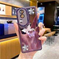 เคสโทรศัพท์สำหรับ OPPO Reno10 Pro Reno 10 Reno10 Pro + 5G เคสพร้อมฟิล์มติดไฟรถเลนส์กล้องถ่ายรูปกรอบโทรศัพท์เนื้อนิ่มสติกเกอร์ติดผนังตกแต่งห้องเป็นประกาย