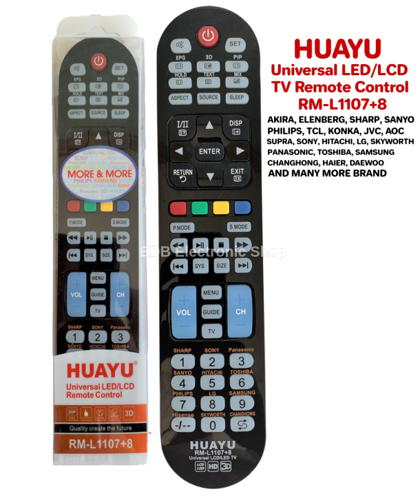 Huayu Universal LED/LCD Remote Control RM-L1107+8 | Lazada PH