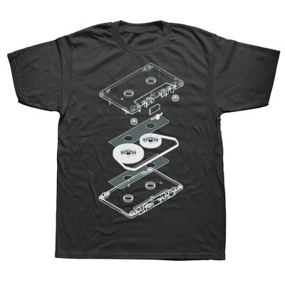 Funny Explosion Audio Cassette T Shirts Graphic Streetwear Retro Dj Mc Music Tape Player Cd Birthday Gifts Summer Style T shirt XS-6XL