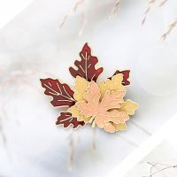 Vintage Maple Leaf Brooch Plant Painting Brooch Autumn Maple Leaf Brooch Multilayer Maple Leaf Brooch Maple Leaf Brooch