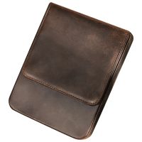 CONTACTS FAMILY Genuine Leather Handmade Pencil Case Vintage Pencil Case MenS and WomenS Pencil Case Retro Pencil Case Storage Bag