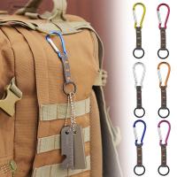 MEIQIUCOU2 2ชิ้นอุปกรณ์เพื่อความปลอดภัยพวงกุญแจหัวเข็มขัด Carabiner โลหะผสมอลูมิเนียมหลากสีสำหรับปีนเขาหัวเข็มขัดผ้า