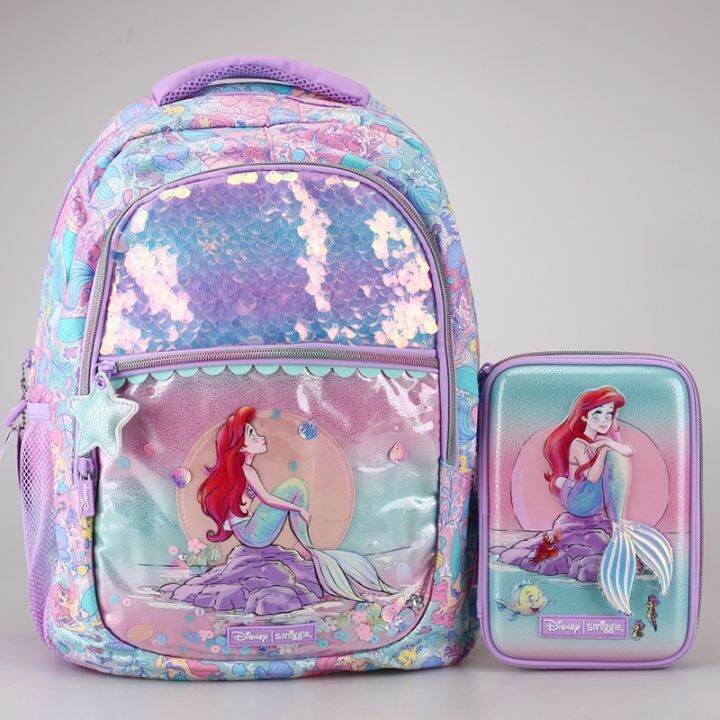 TOP☆ Smiggle backpack and pencil case mermaid school bag for primary