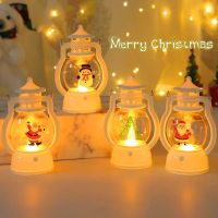 4Pcs โคมไฟคริสต์มาส LED Stanta Claus Snowman Xmas Tree Decor Night Lights สำหรับ Home แบบพกพาตะเกียงน้ำมันปีใหม่เทศกาล Ornament