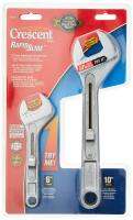 ประแจขนาด 10 นิ้ว 6 นิ้ว Crescent 2 Pc RAPID ADJUSTABLE WRENCH 10 &amp; 6 SET